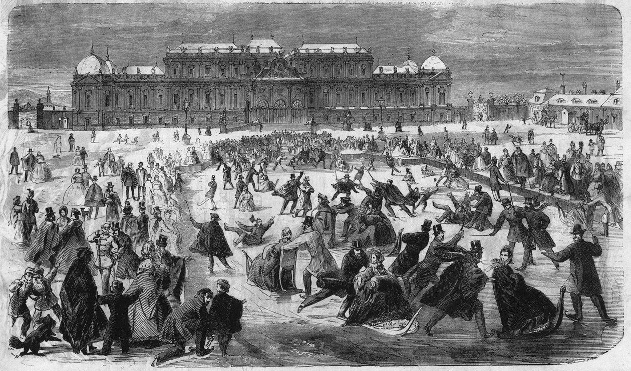 Skøjteløb på Belvedere-pladsen i Wien i 1864. af Unknown artist