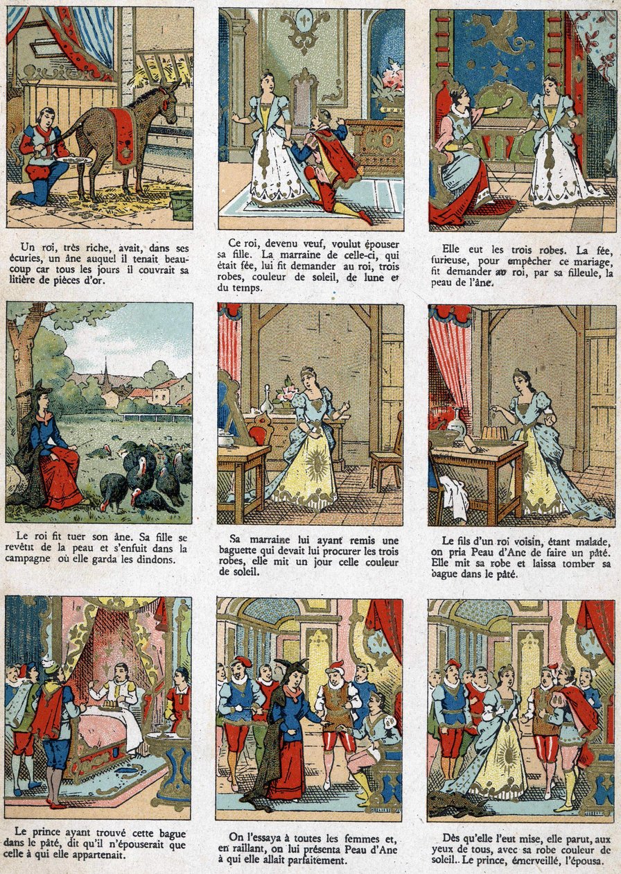 Illustration til æselskind, fortælling af Charles Perrault. af Unknown artist