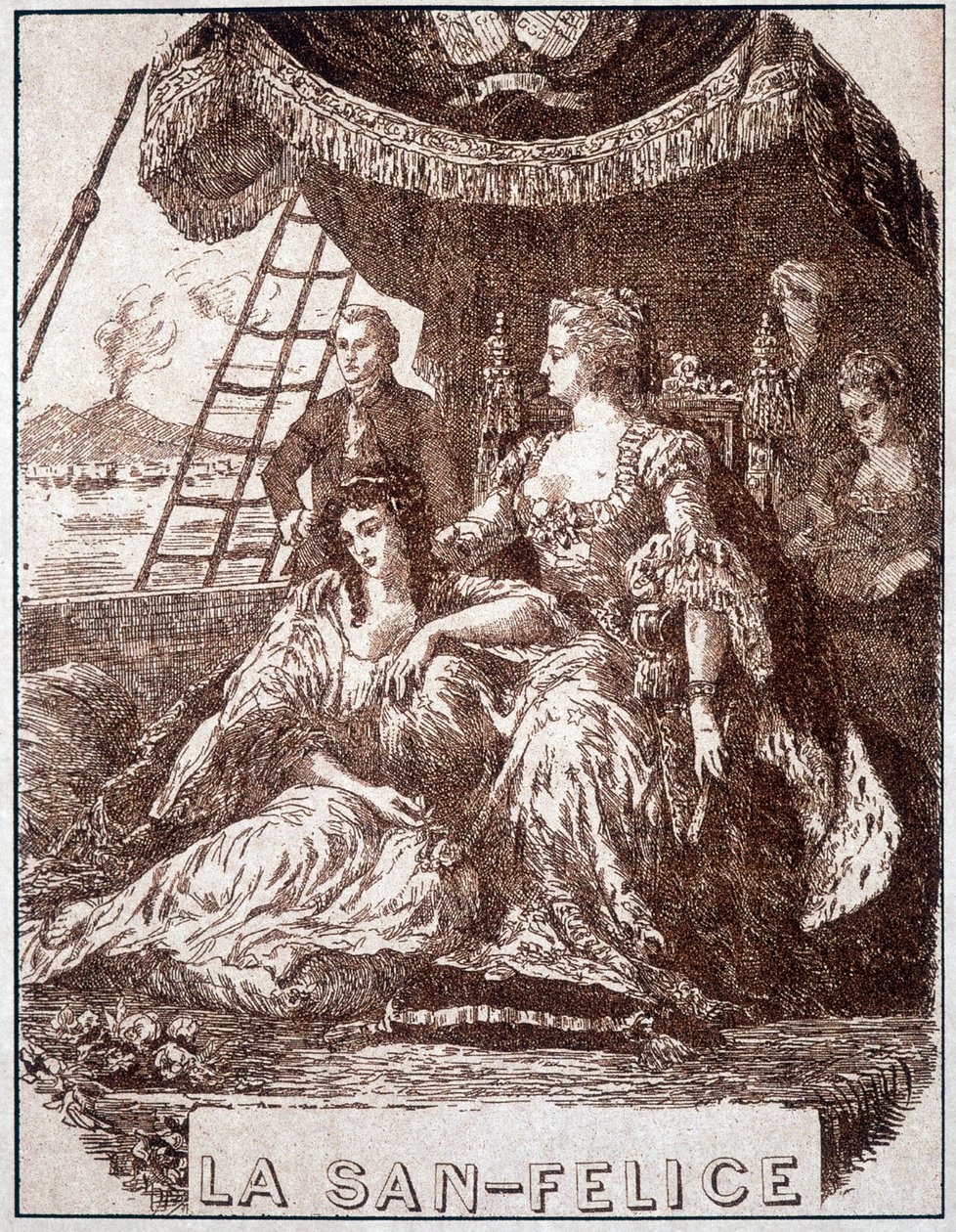 Illustration af "La San Felice"" af Alexandre Dumas far. Ed. A. Le Vasseur, Paris. af Unknown artist