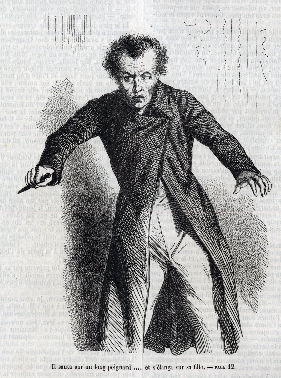 Illustration af "Vendetta", roman af Honore de Balzac (1799-1850). af Unknown artist