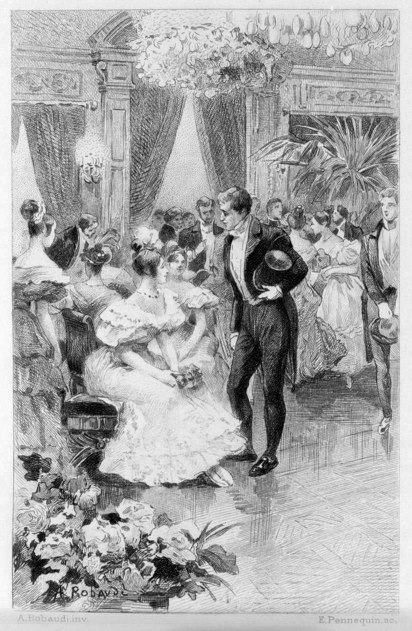Illustration af "Le Rouge et le Noir" af Stendhal. Stik fra slutningen af 1800-tallet. af Unknown artist