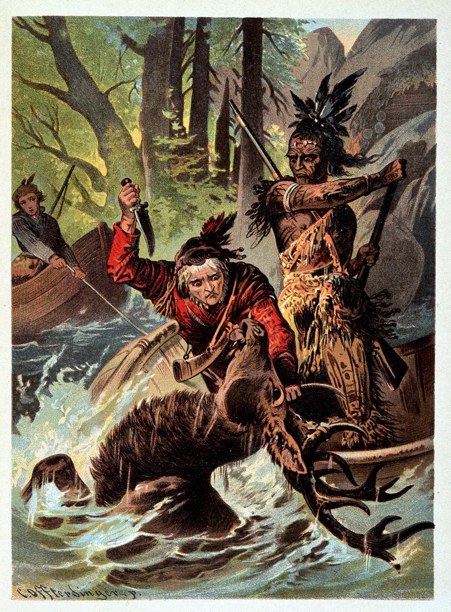 Illustration af "" læderstrømper" af F. Cooper af Unknown artist