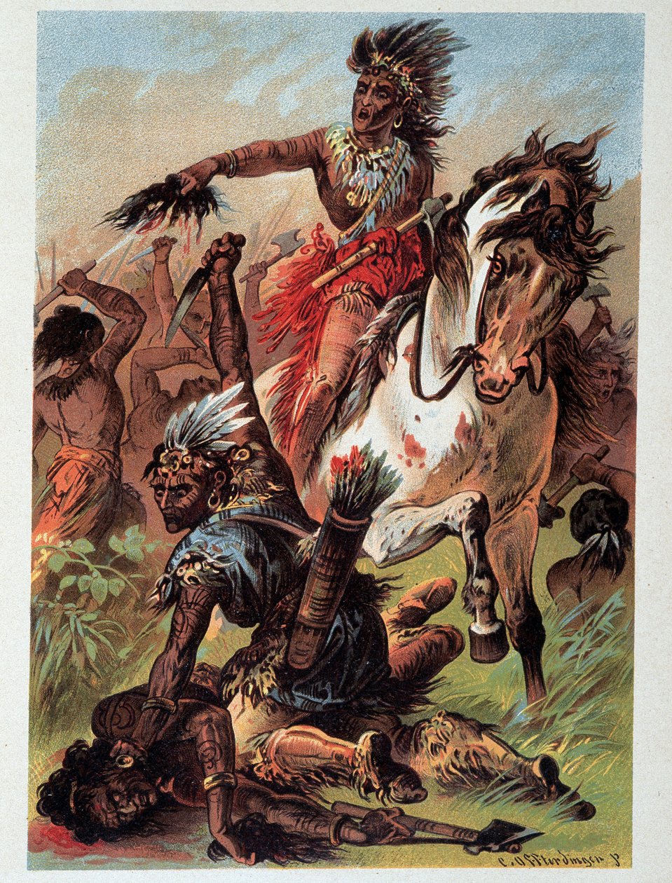 Illustration af "" læderstrømper" af F. Cooper af Unknown artist