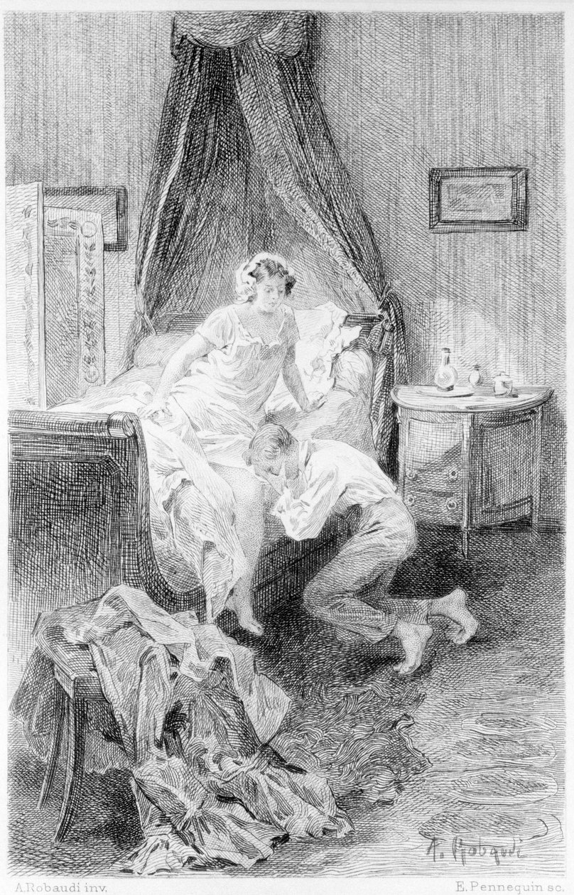 Illustration af "Red and Black" af Stendhal. 1830. af Unknown artist