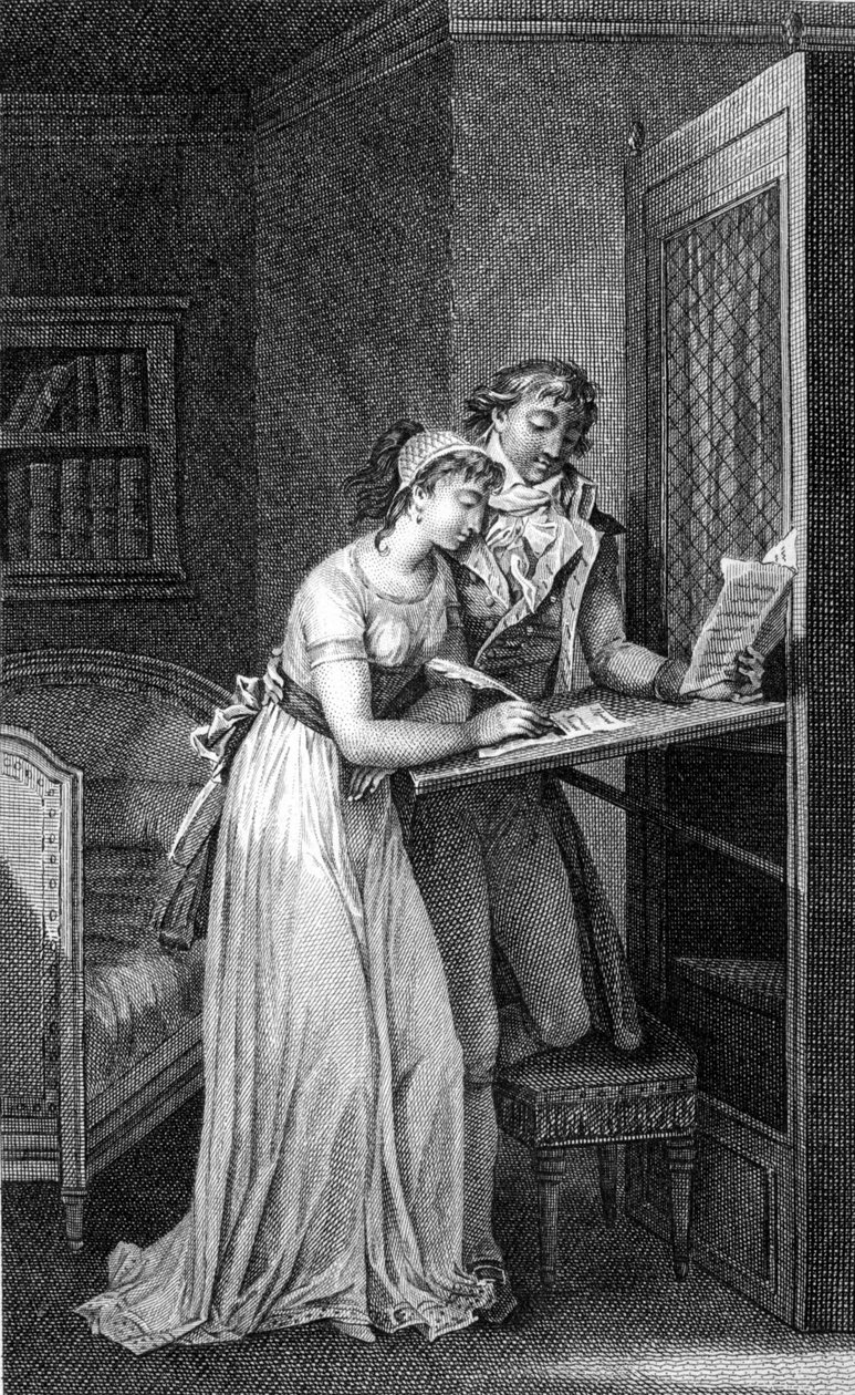 Illustration af bogen "" Dangerous Liaisons" af Choderlos De Laclos (1741 - 1803). Stik fra begyndelsen af 1800-tallet. af Unknown artist