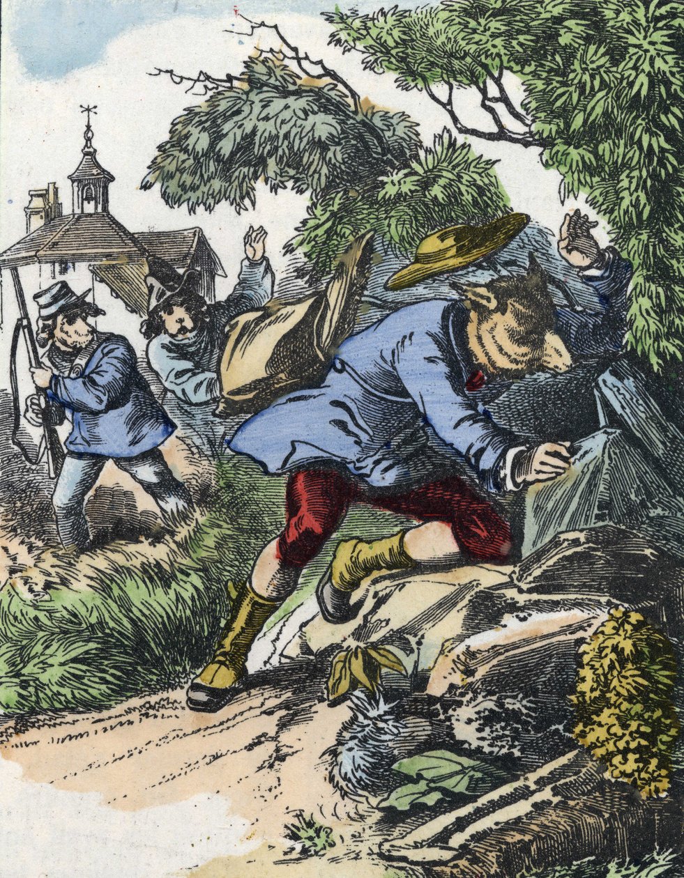 Illustration af fortællingen "Gode mor får"". I “”Fortællinger fra hjemmet for de mindste””. Anonym gravering af det 19. århundrede. af Unknown artist