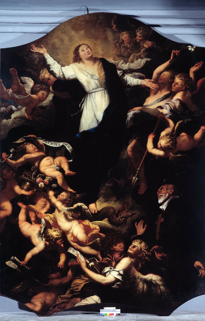 Den ubesmittede undfangelse med St Philip Neri (maleri af Unknown artist