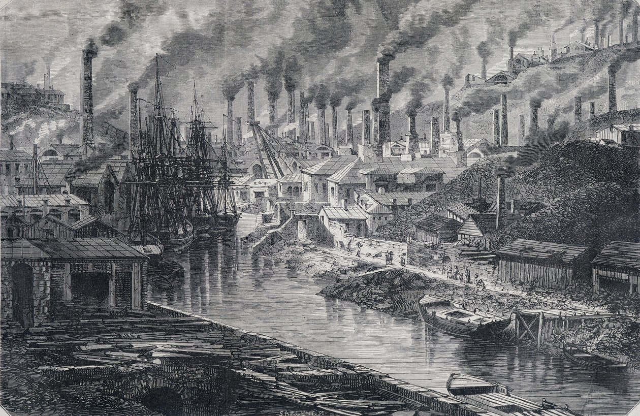 Industri i England: Copper Factory af Mr. Vivian (Manchester), "" Round the World", 2. uge 1865. af Unknown artist