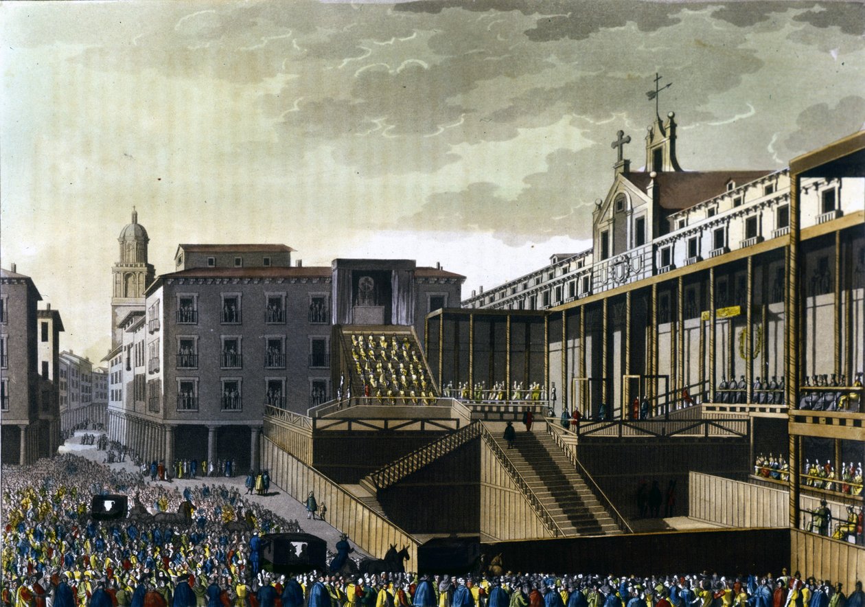 Inkvisitionsscene på den offentlige plads i Burgos, Spanien. 16. århundrede. af Unknown artist