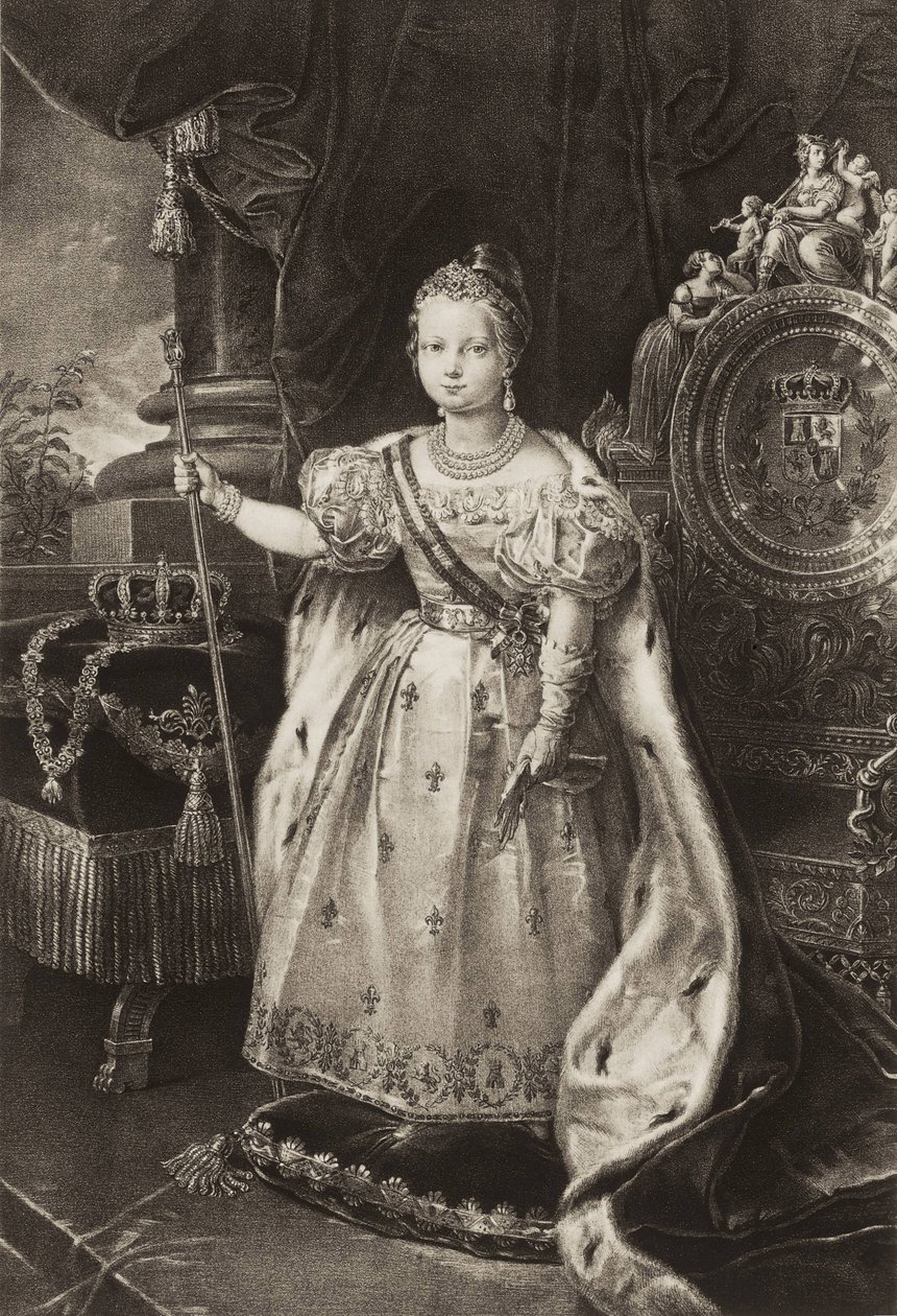 Isabella II (1830-1904). Dronning af Spanien (gravering) af Unknown artist