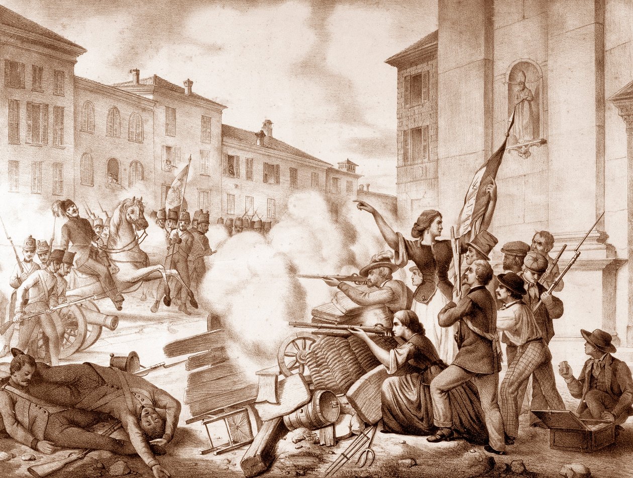 Italian Unite (Risorgimento (1848-1870): episode af de ti dage i Brescia, 23. marts til 1. april af Unknown artist
