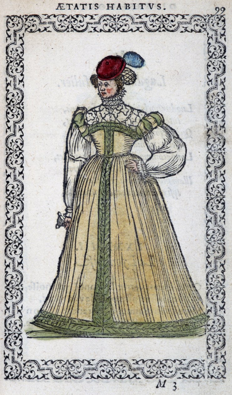 Italiensk kvinde - i "" Habits et effigies"" af Jean Sulperius af Unknown artist