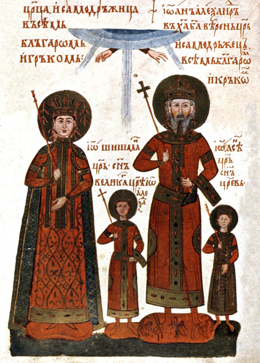 Ivan Alexander af Bulgarien og familie (print) af Unknown artist