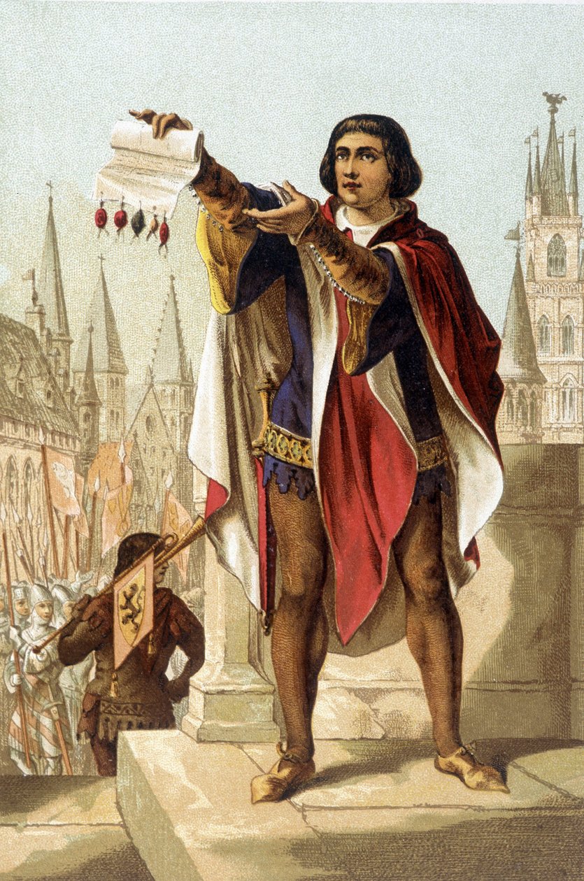 Jacob Van Artevelde. Bourgeois af Gent (1290 til 1345). kromolitografi fra 1880. af Unknown artist