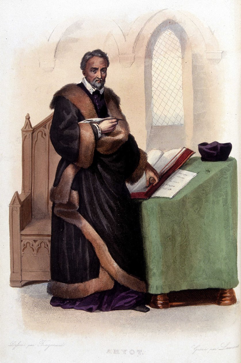 Jacques Amyot (1513-1593), fransk humanist og forfatter, - i "Le Plutarque francais", red. Mennechet af Unknown artist