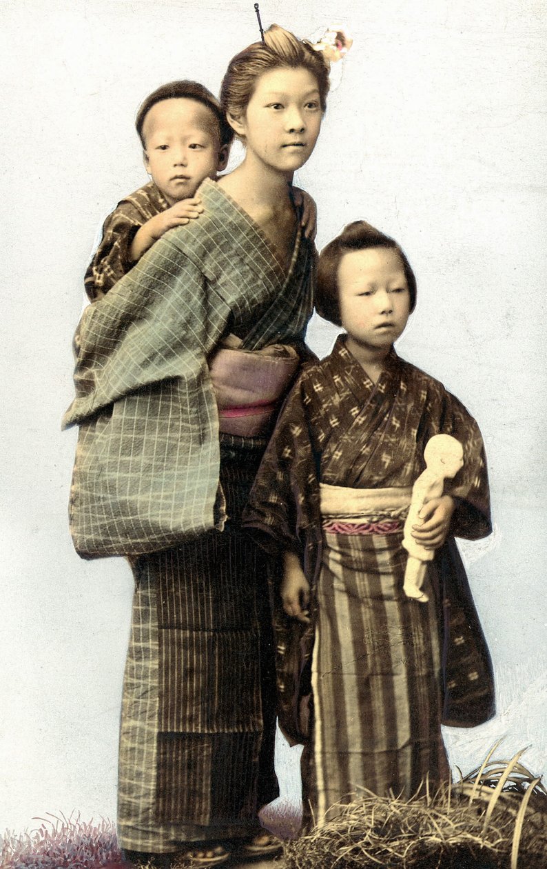 Japanske børn, slutningen af det 19. århundrede af Unknown artist
