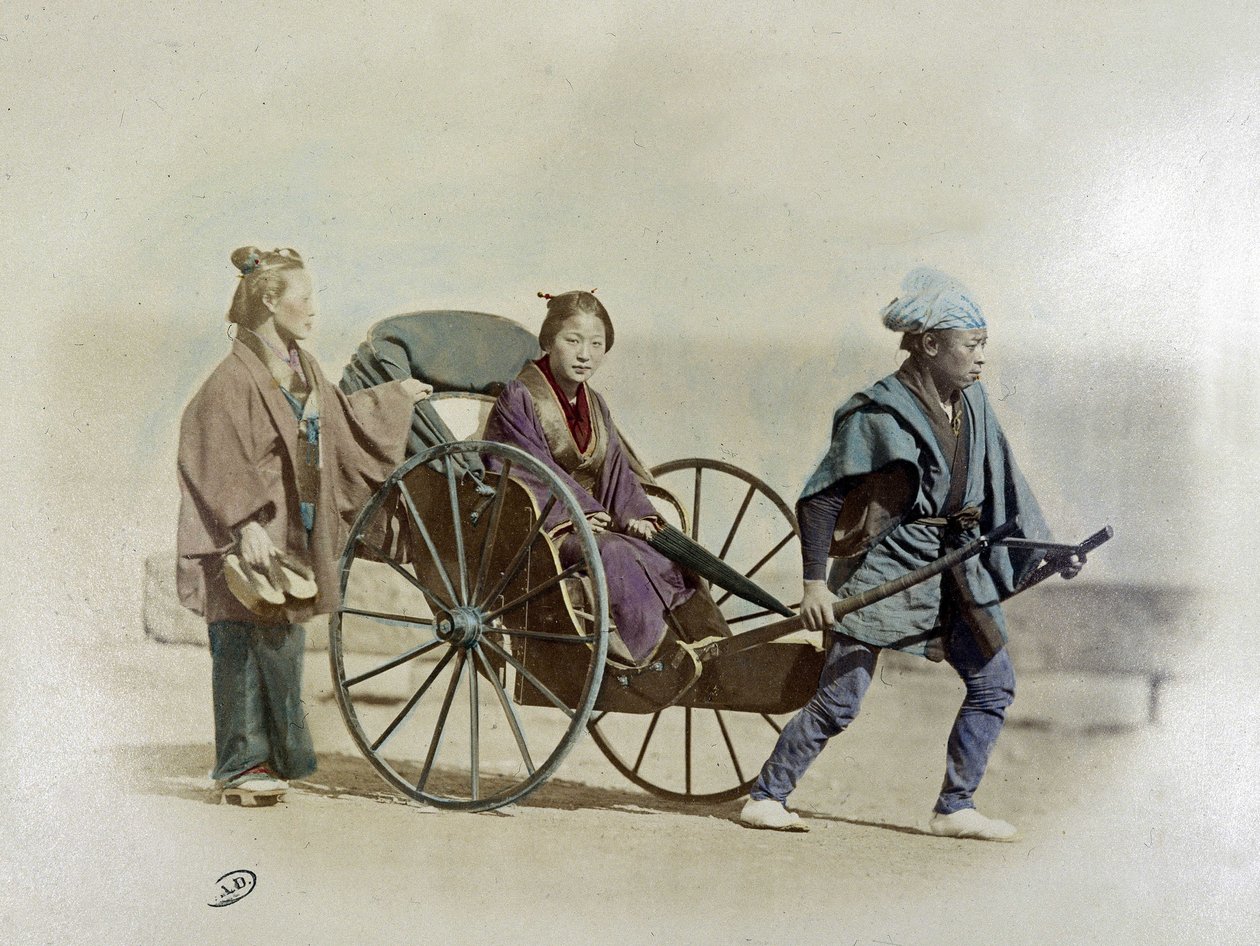 Japansk rickshaw, omkring 1900 af Unknown artist