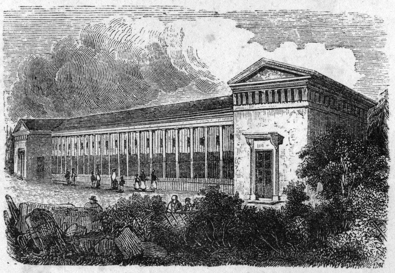 Jardin des Plantes i Paris i 1861: hytte af rovdyr. af Unknown artist