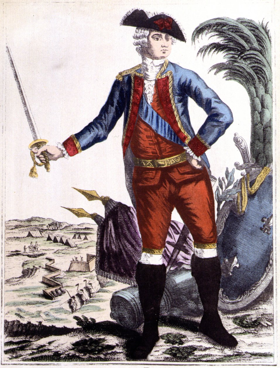 Jean-Baptiste Donatien de Vimeur, greve af Rochambeau (1725 - 1807), generalløjtnant for kongens hære, kommandør for den franske hær i Amerika af Unknown artist