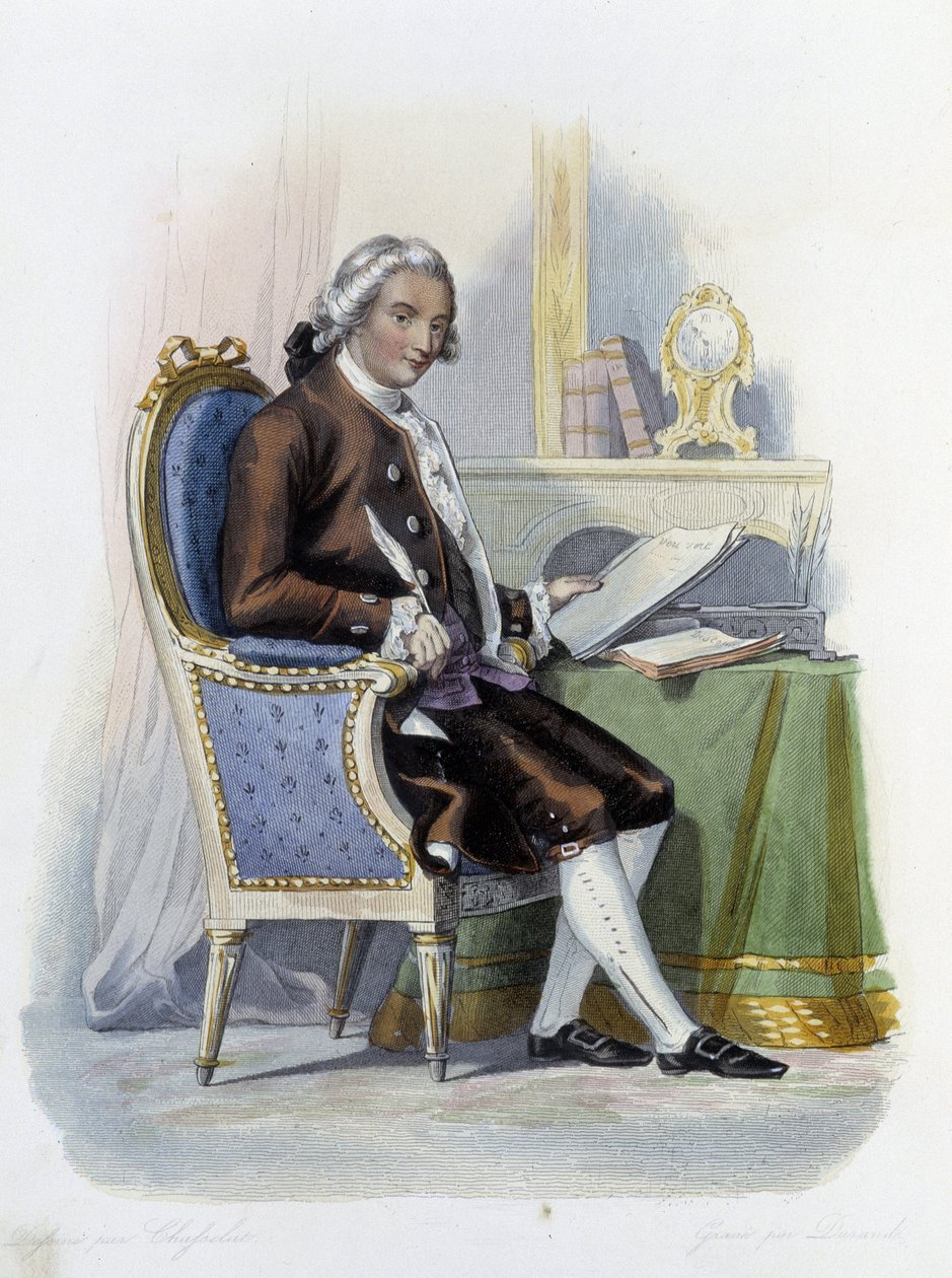 Jean Baptiste Louis Gresset (1709-1777) i Ed. Mennechet, ""Den franske Plutarch"" af Unknown artist