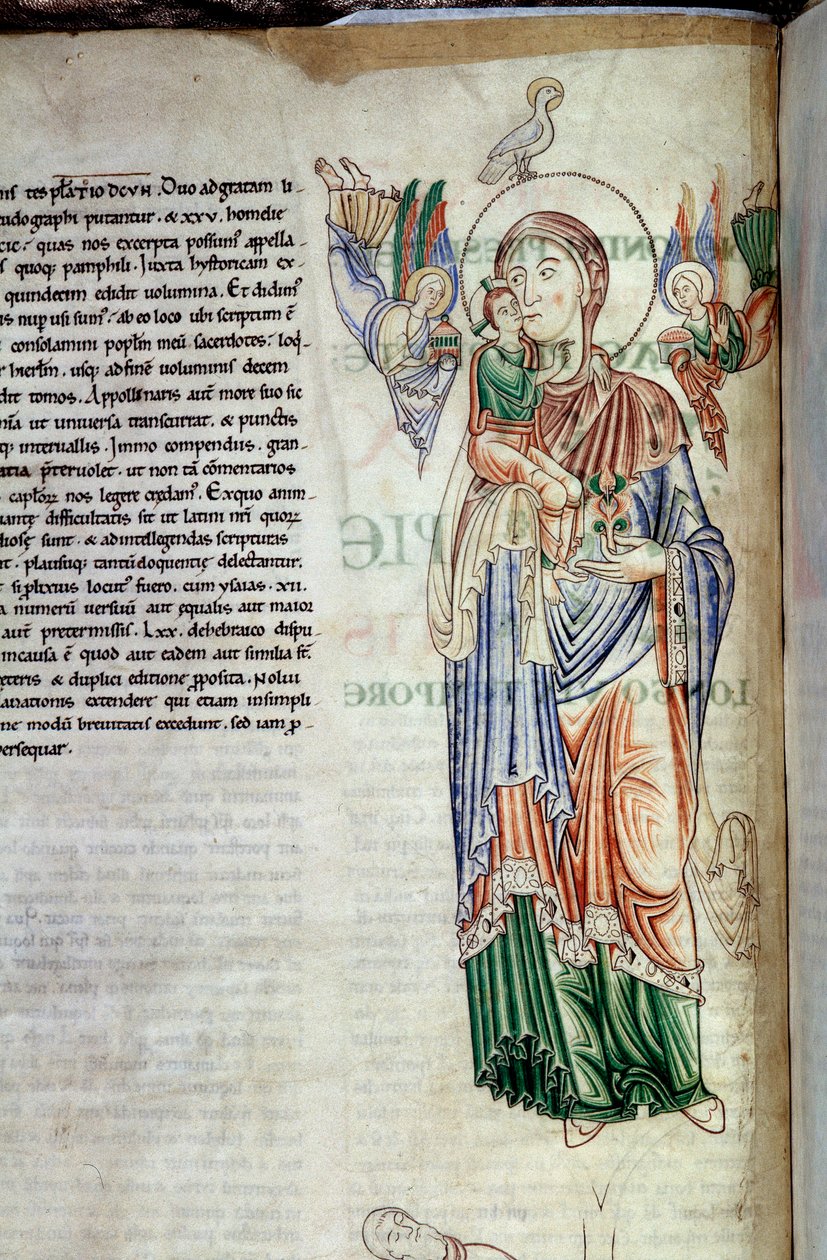 Jesses træ. Side af manuskriptet "" Lectiary of Cities""" Dijon fra det 12. århundrede. Kommunebibliotek af Unknown artist
