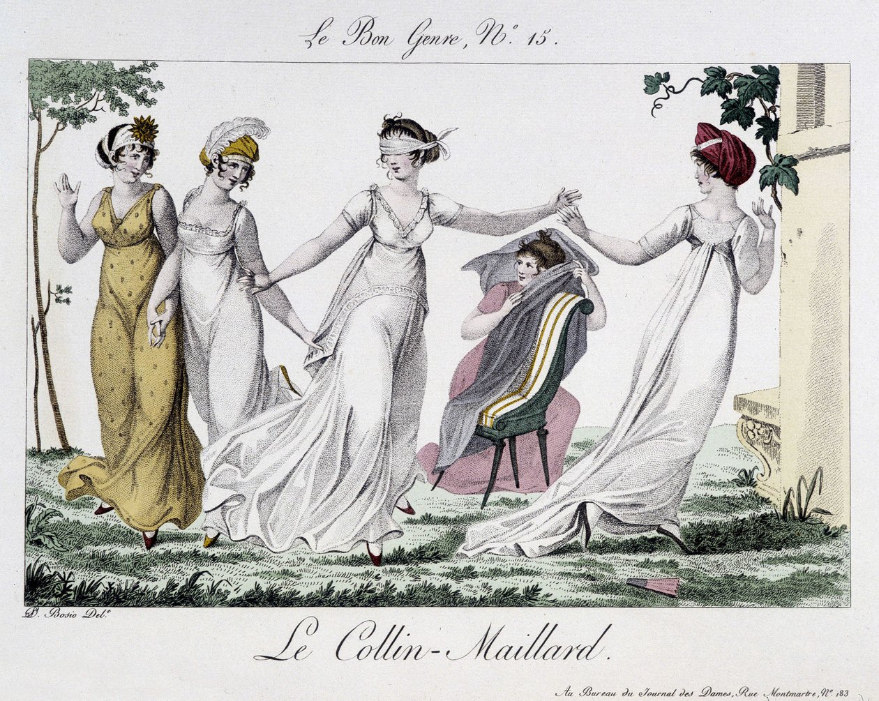 Game of Colin-Maillard (Colin Maillard) - i "" Le Bon-genren", n¡14, begyndelsen af ​​det 19. århundrede af Unknown artist
