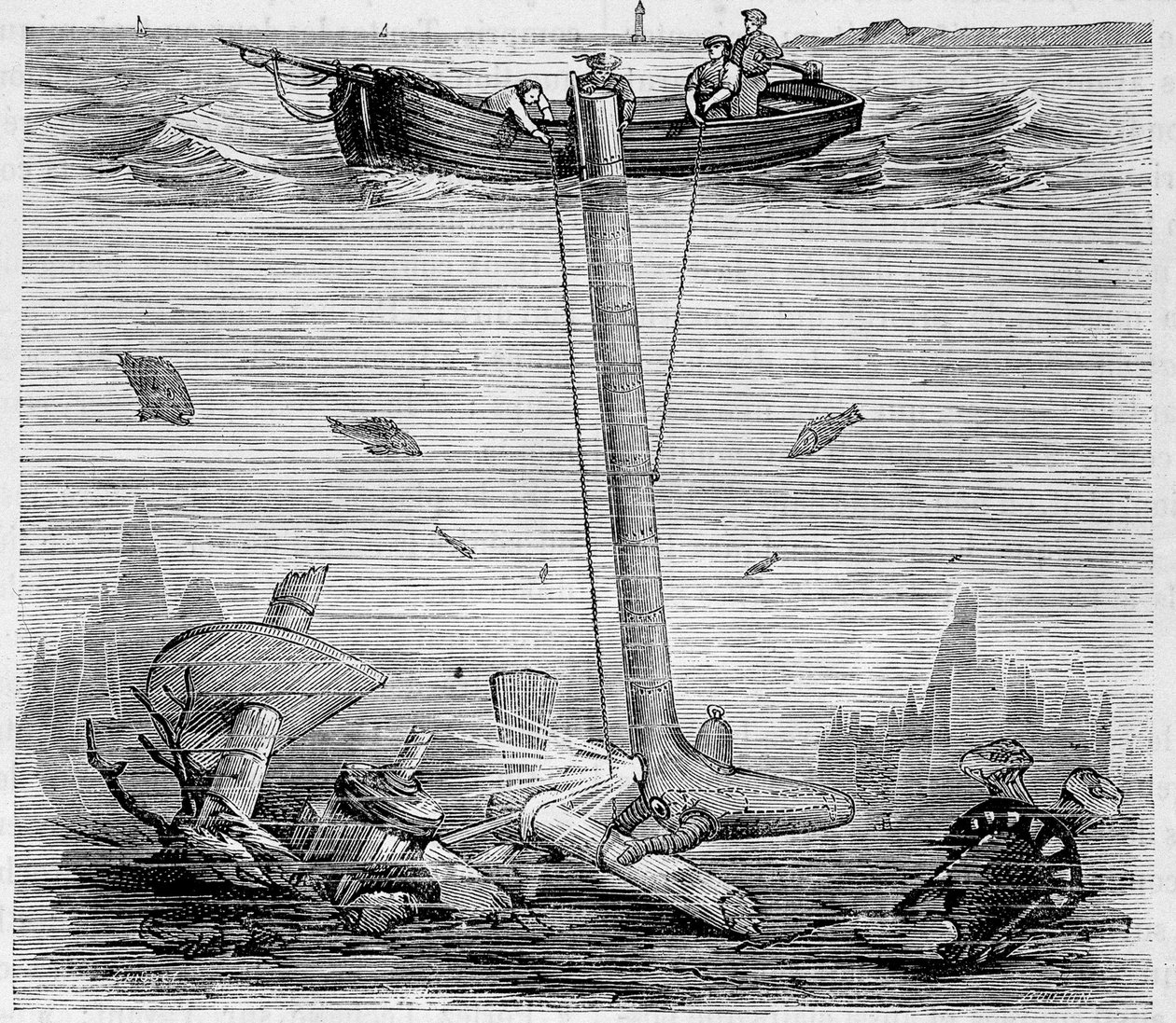 Jobard Underwater Explorer - i "" Videnskabens vidundere", af Louis Figuier af Unknown artist