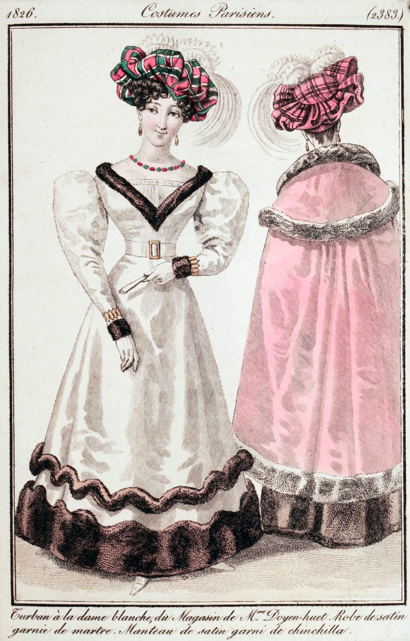 Tidsskrift for damer og mode, parisiske kostumer af Unknown artist
