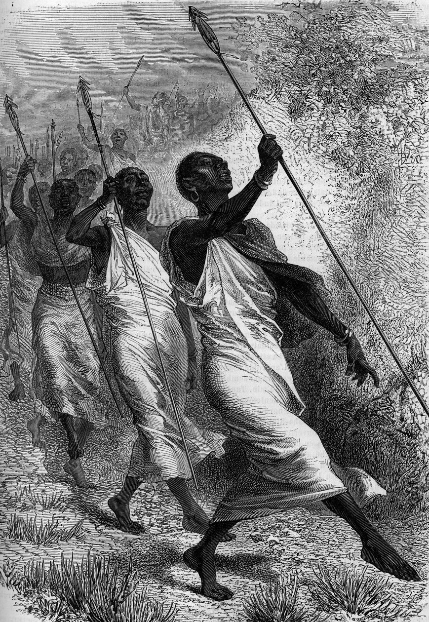 Kabba Righe (North-Righe), konge af Ounyoro (i Afrika), og hans efterfølger. Indgravering i ""The Diary of Youth"" af Unknown artist