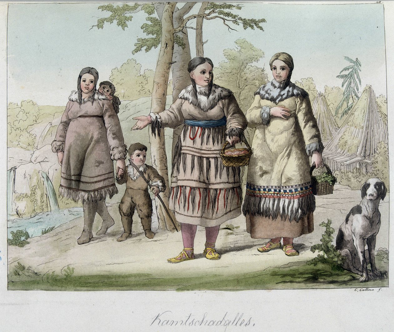 Kamtschadales (eller Kamtschadalles), folk i Sibirien. af Unknown artist