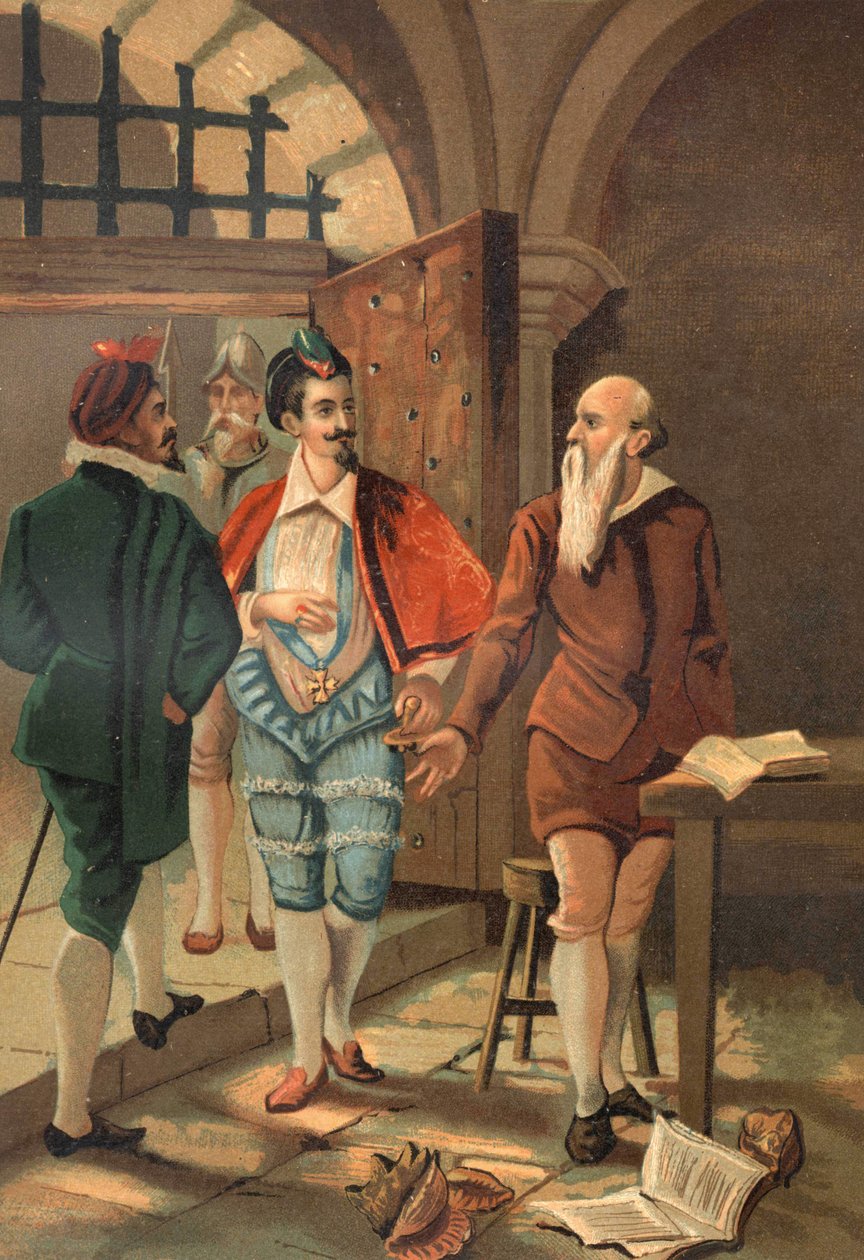 Kong Henrik III med Bernard Palissy (1510 - 1589). Kromolitografi i slutningen af det 19. århundrede. baseret på La Ciencia y sus Hombres af Louis Figuier. Barcelona 1881 af Unknown artist