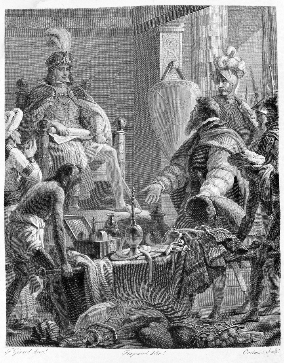 Kong Manuel I den Store (1469 - 1521) modtog Vasco de Gama. af Unknown artist