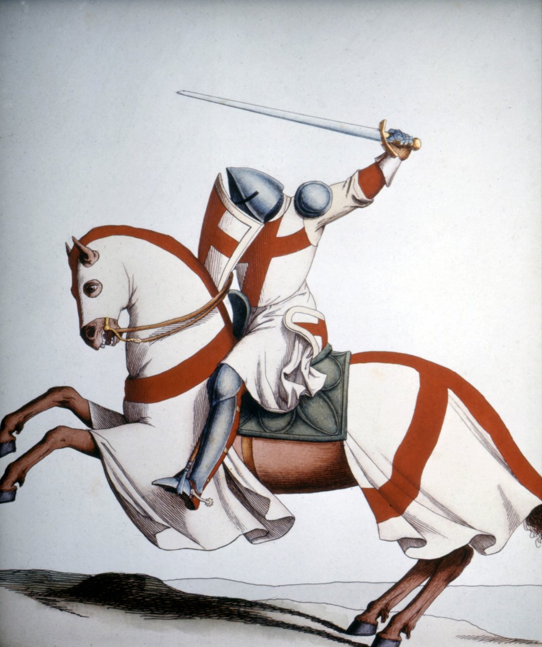 Tempelridder af det 14. århundrede, gravering 19. århundrede. af Unknown artist