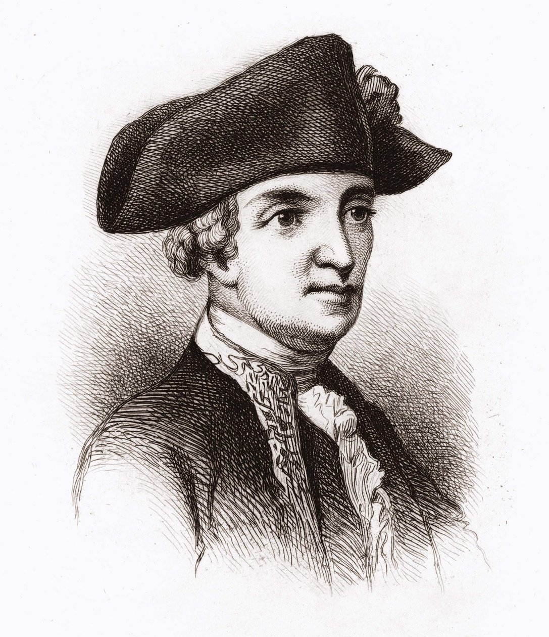 Ridder af Chastellux, portræt af François Jean, markis af Chastellux (1734 - 1788), fransk forfatter og militær - grav. 19. århundrede. af Unknown artist