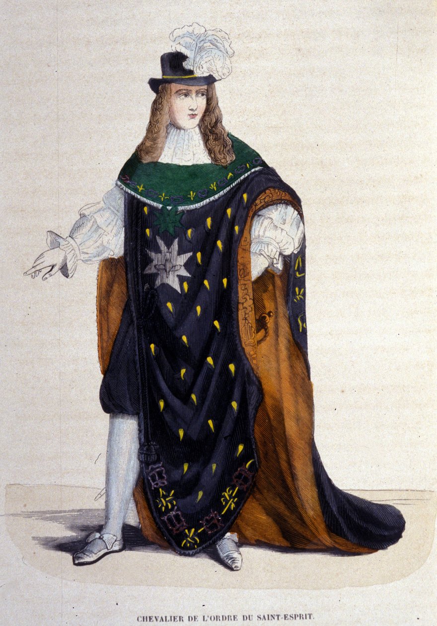 Ridder af Helligåndsordenen (Orden of the Holy Spirit) grundlagt af Henrik III i 1578. Indgravering af det 19. århundrede. af Unknown artist