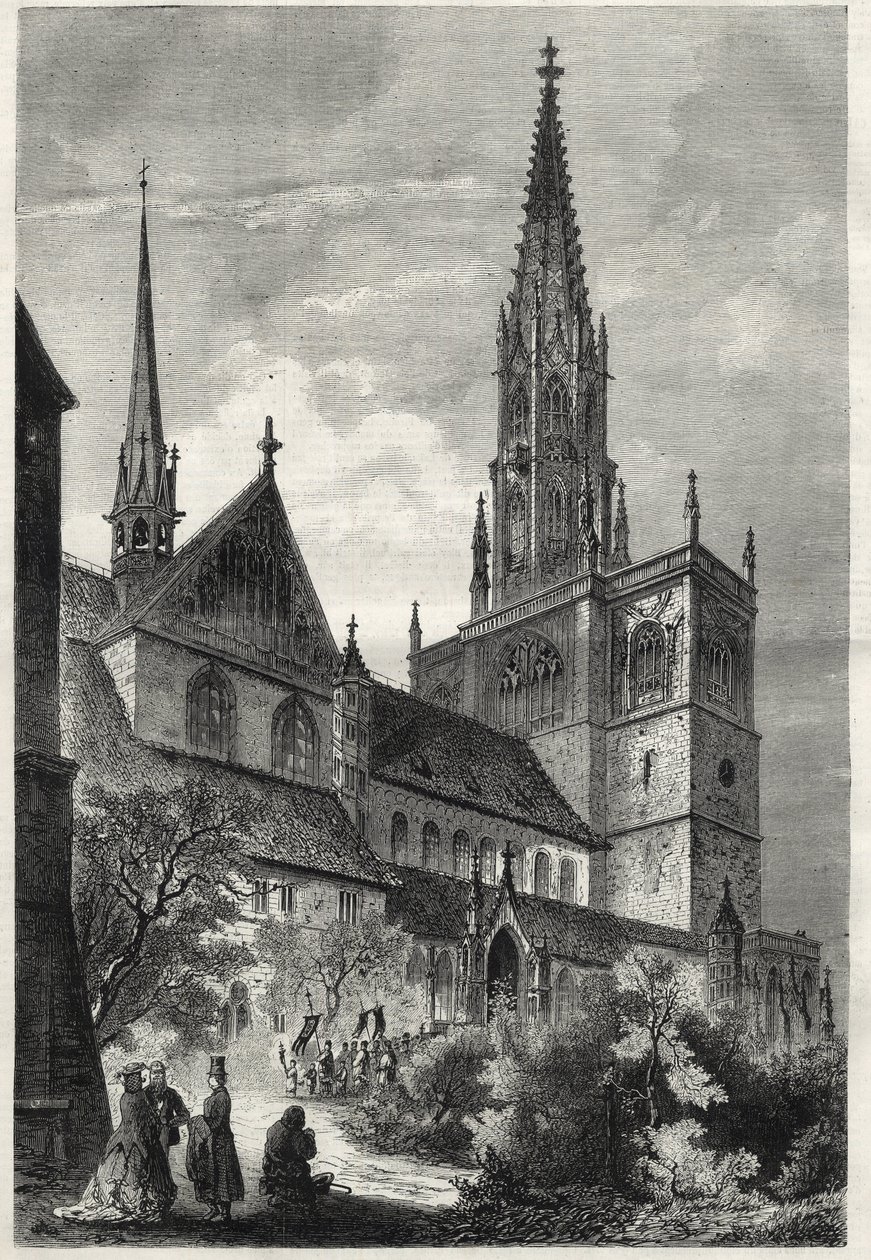 Konstanzer Muenster - De Konstanz Minster eller Konstanz Cathedral - Tyskland - Cathedrale Notre-Dame (Notre Dame) de Constance - 1868 - af Unknown artist