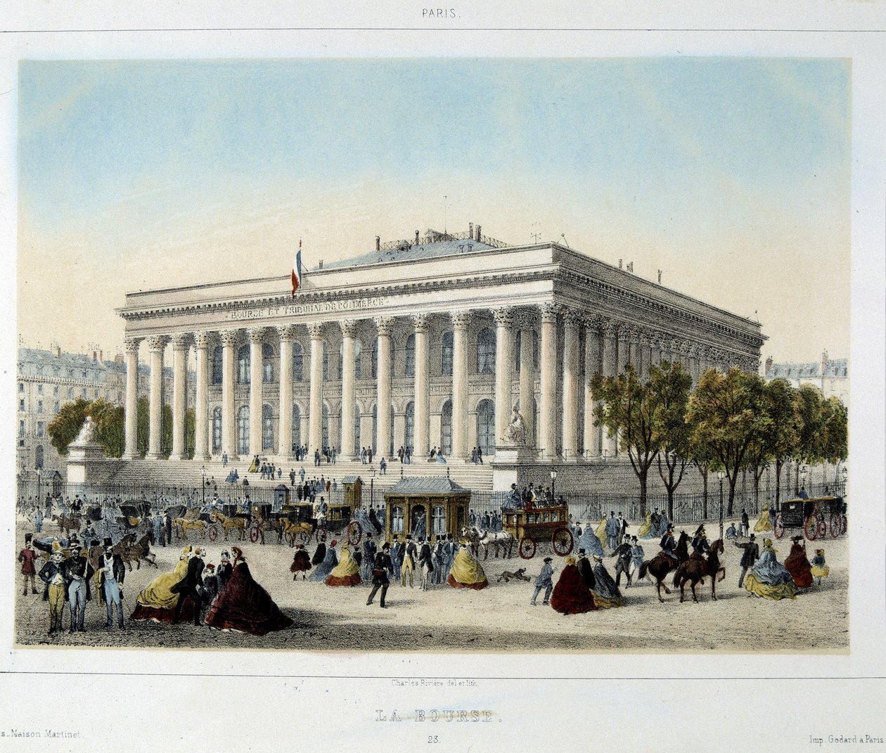 Børsen i Paris - Litografi af Unknown artist