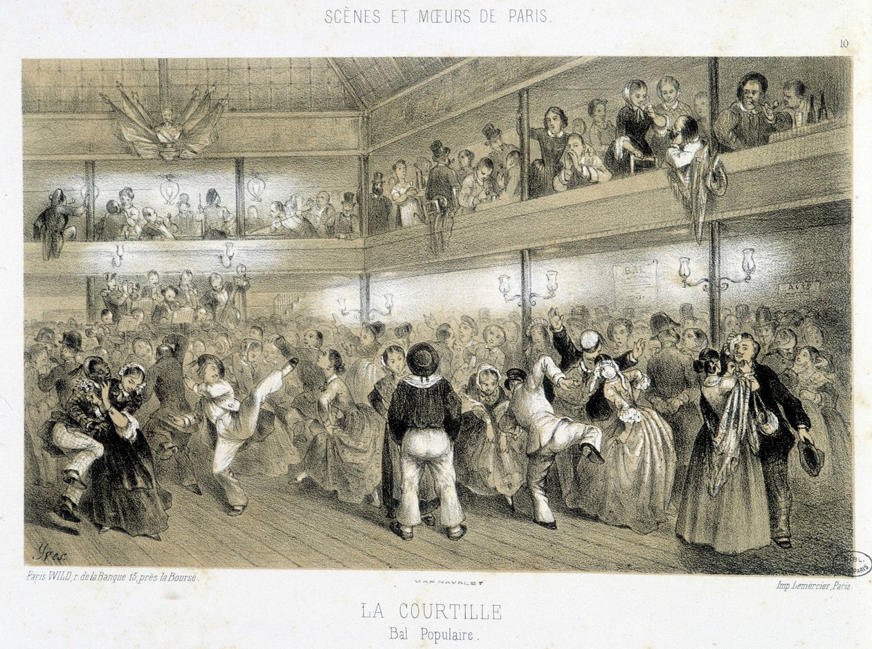 La Courtille: folkebal - 1800-tallet af Unknown artist