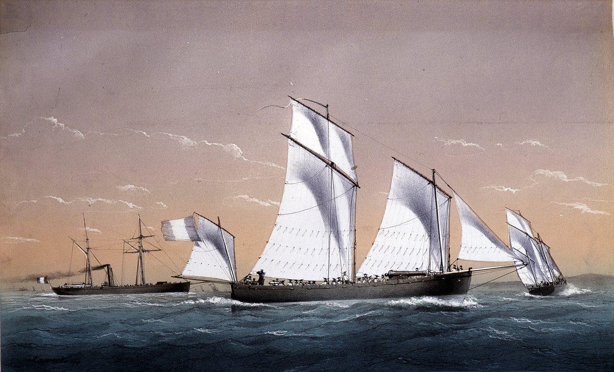 The Universal Fleet - i ""Marines circa 1850"", A.D. af Unknown artist