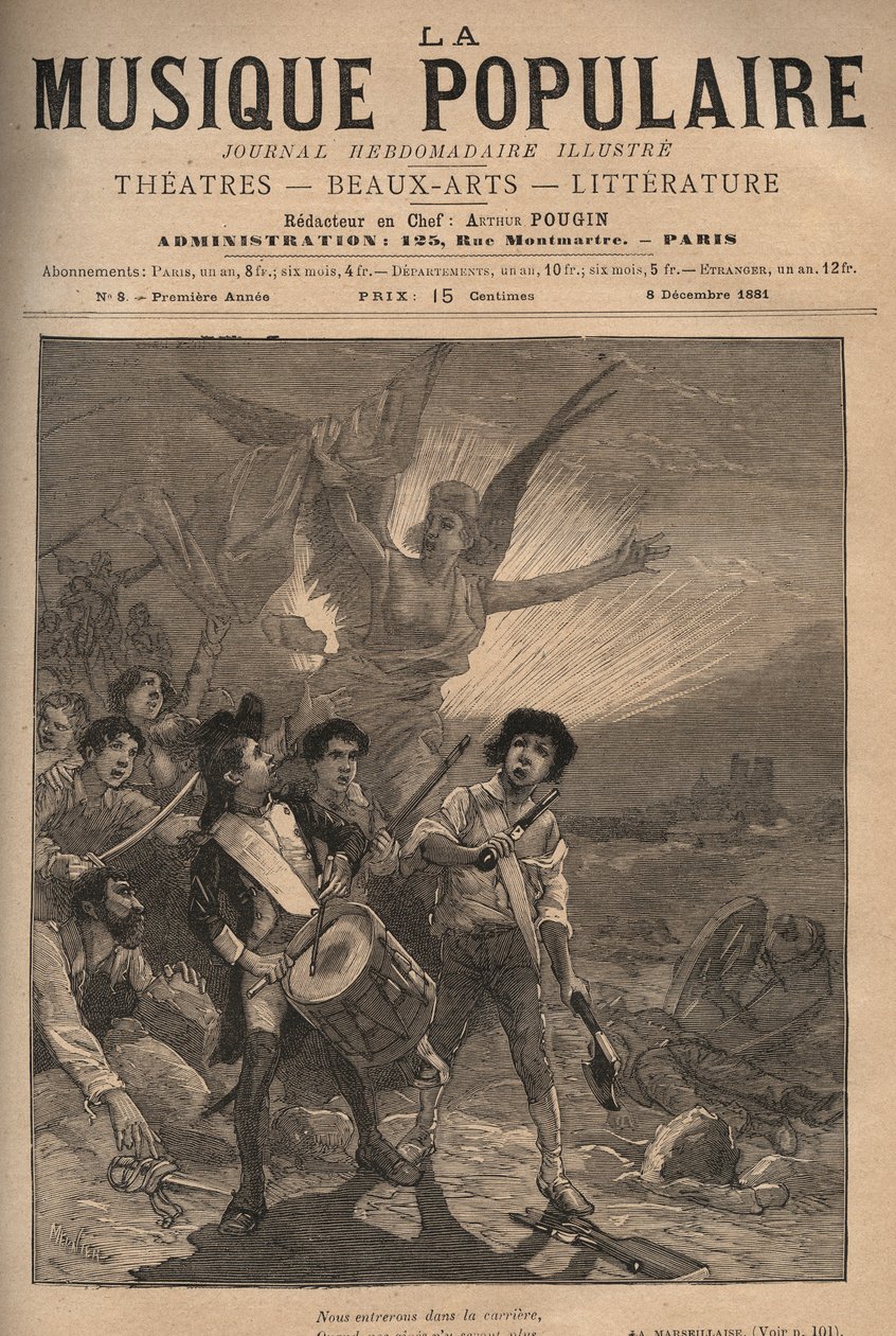 La Marseillaise, som blev nationalsangen under Den Tredje Republik (14. februar af Unknown artist