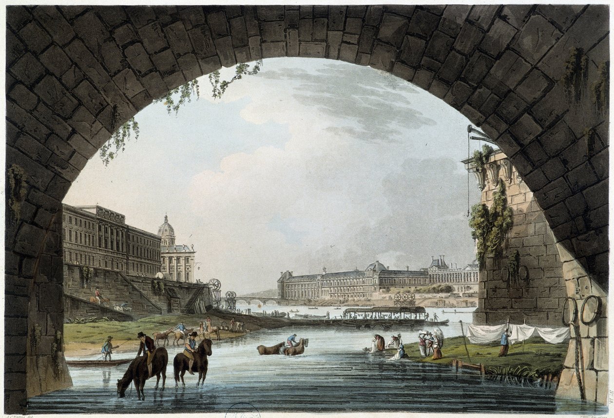 La Monnaie, 4 Nationer i Paris set af J.C.Mats, Udgivet af W.Miller i London-1806 af Unknown artist