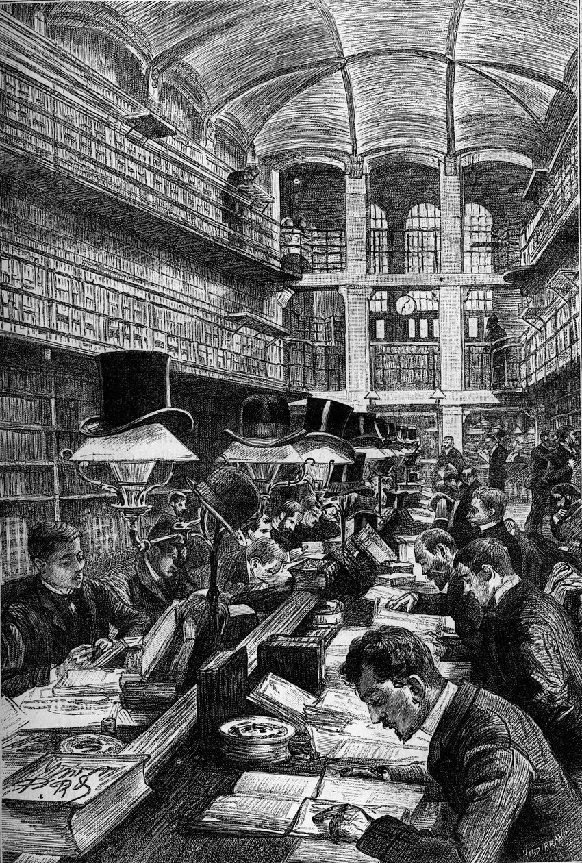 Cujas-biblioteket ved Paris Law School, gravering i avisen ""La jeunesse"" af Unknown artist