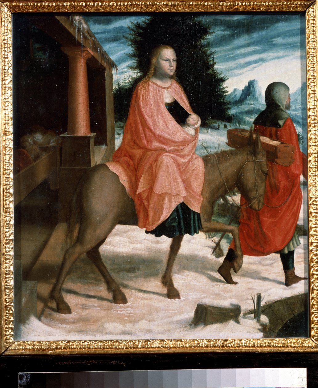 ""The Flight into Egypt"" (The Flight into Egypt) Maleri af uidentificeret kunstner fra det 15. århundrede. Pushkin Museum, Moskva af Unknown artist