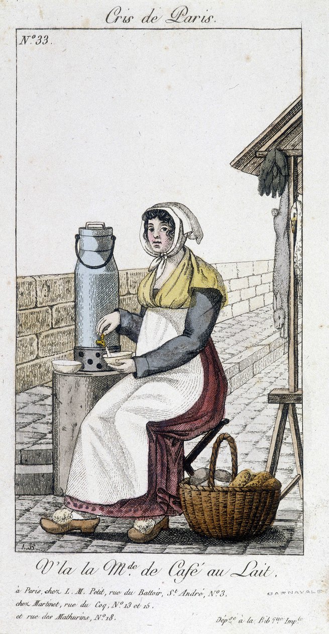 Mælkekaffehandleren - i "" Cris de Paris"" af Unknown artist