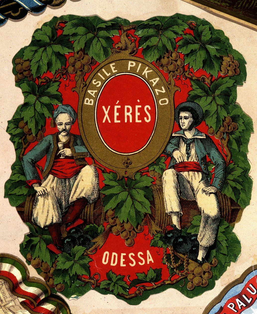 Etiket af "" Basile Pikazo - Jerez - Odessa", sd. 19. århundrede. af Unknown artist