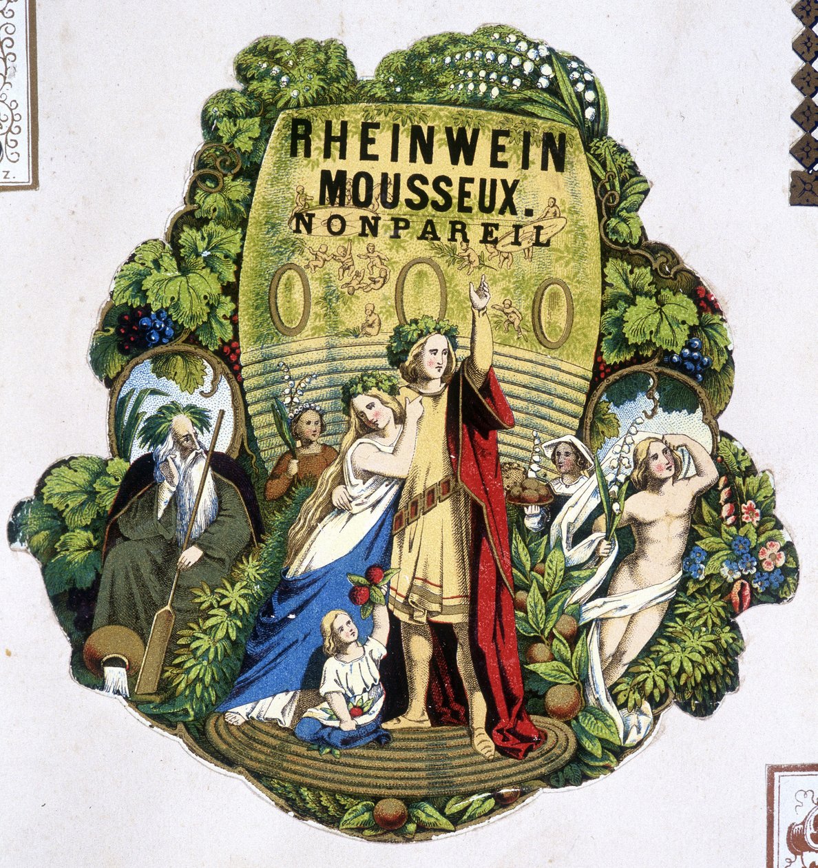 Etiket af “” Rheinwein mousserende - Monpareil””, sd. 19. århundrede. af Unknown artist