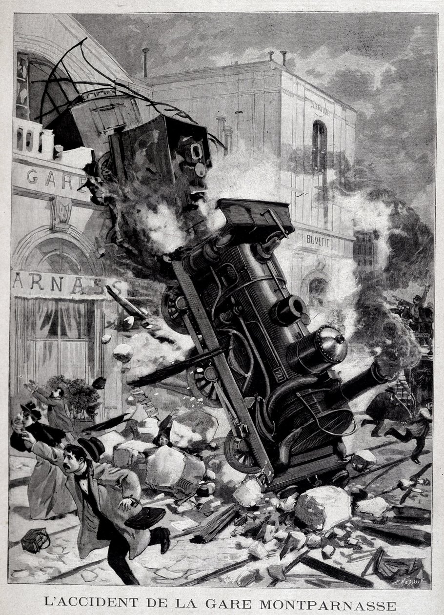 Ulykken ved Gare Montparnasse i Paris - i "" Le Petite Journal" af Unknown artist