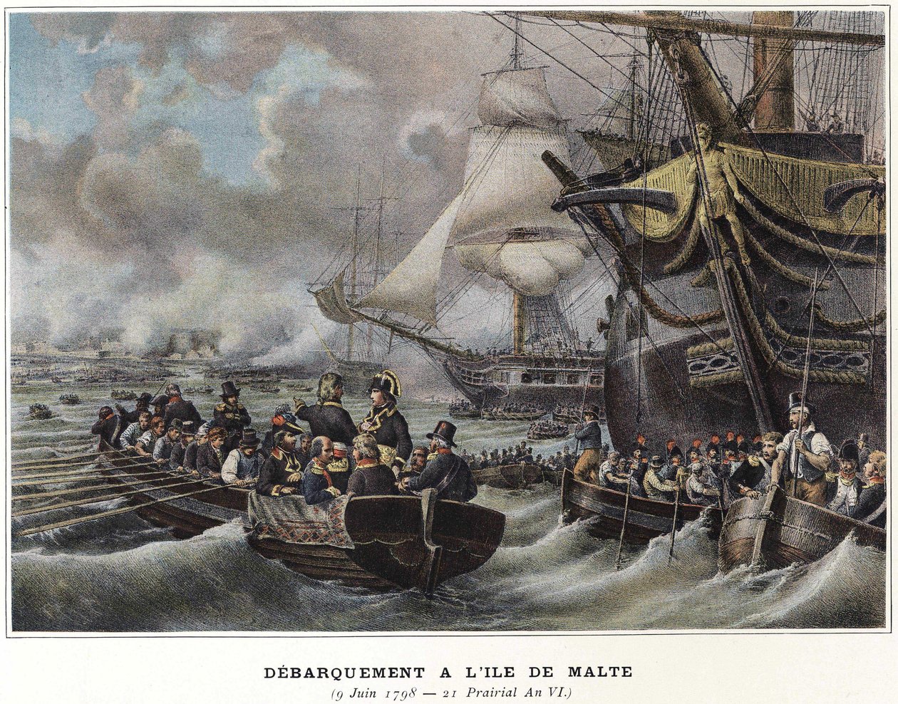 Landing på øen Malta af Napoleon Bonaparte, 9. juni af Unknown artist