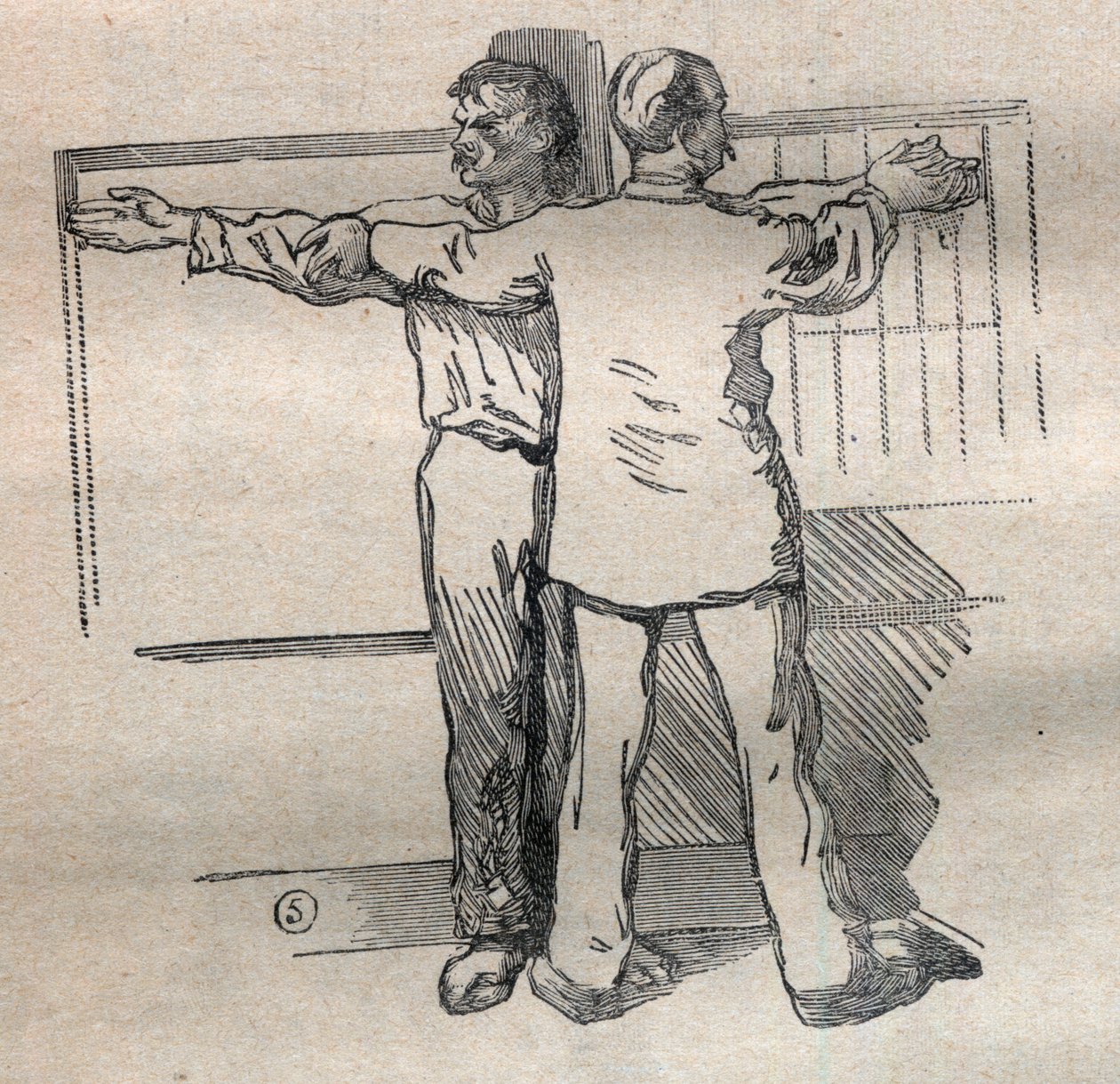 Retsantropometri eller bertillonnage, metode af Alphonse Bertillon (1853-1914): måling af stor, stor kaliber af våben - gravering i "La Science francaise" af Unknown artist