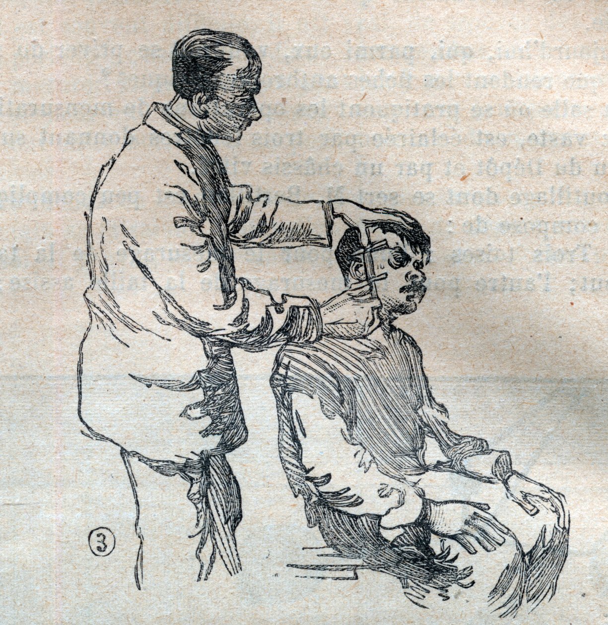 Retlig antropometri eller bertillonnage, metode af Alphonse Bertillon (1853-1914): måling af øret - gravering i "La Science francaise"" af Unknown artist